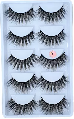 False Eyelashes 5 Pairs Set 3D Long Thick Soft Fake Eye Lashes Mink Extension  • £2.98