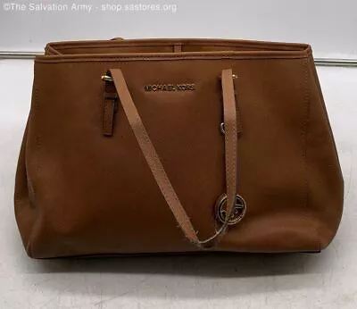 Michael Kors Caramel Brown Jet Set Double Handled Saffiano Leather Shoulder Bag • $19.99