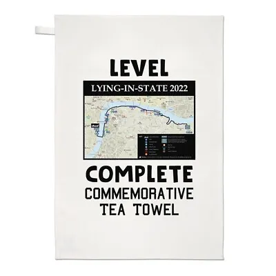 £12.99 • Buy Queen Elizabeth II Lying In State Queue Map Complete Tea Towel Dish Cloth Gift