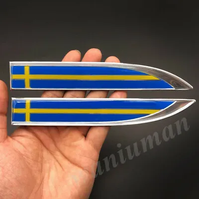 Sweden Flag Car Auto Fender Knife Emblem Skirts Badges Decal Sticker Gift Saab • $9.90