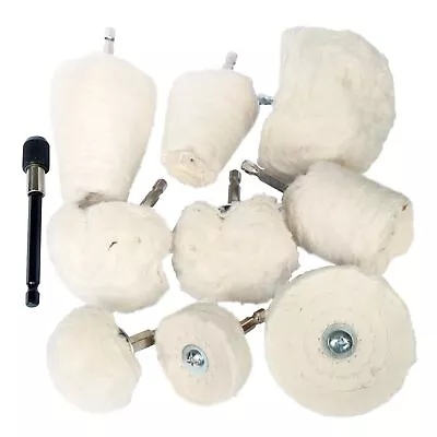 10pcs Cotton Polishing Wheel Kit For Drill Metal Buffing Stainless Steel • $29.39