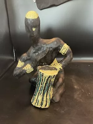 Manuel Felguerez Sculpture Mid Century Ceramic Plaster 9x12 In Bongo Player  • $300