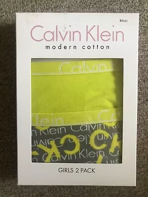 Genuine NEW Girl's 2 X Pairs CALVIN KLEIN Underwear Bikini - Age 14-16 Years • £14