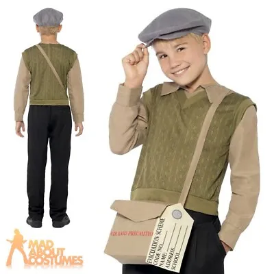 £14.99 • Buy Kids 1940s School Boy Costume WW2 Child Fancy Dress WWII Book Week Day Outfit