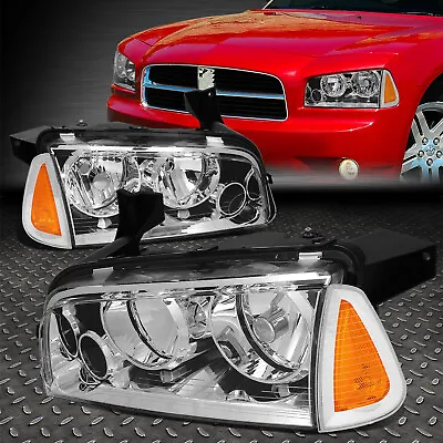 For 06-10 Dodge Charger Chrome Housing Amber Corner Headlight Replacement Lamps • $85.88