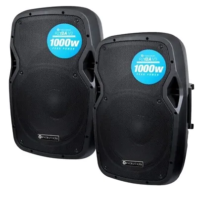 Evolution Audio RZ12A V3 12  1000W Active DJ Disco PA Club Stage Speaker (Pair) • £289.95