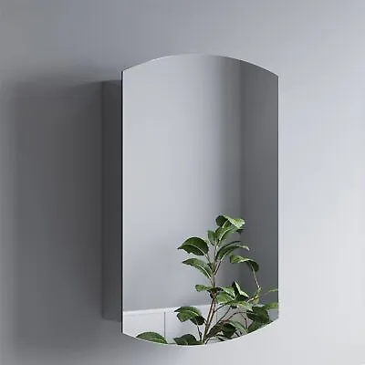 Bathroom Single Door Mirror Stainless Steel Square Edge Modern Cabinet 400x600mm • £50.37