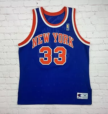 VTG Patrick Ewing Gold Logo NEW YORK KNICKS Authentic NBA Jersey #33 Size 48 USA • $289.99