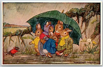 Shelter From The Rain A/s Margaret Tempest Rabbits Mouse Anthropomorphic • $9.77