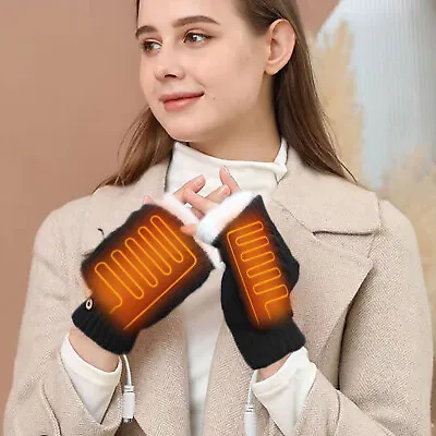 Winter Electric Heating Warm Gloves Usb Gloves Plush Mobile Power Computer • $9.43