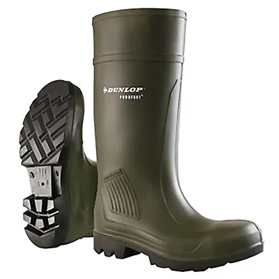 Dunlop Purofort Professional Insulated Wellington Boot Durable Green/Brown • £49.39