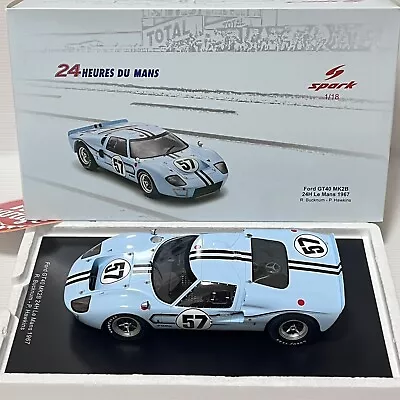 SPARK 1/18 Ford GT40 Mk.2B #57 Le Mans 1967 Bucknum Hawkins 18S471 • $242