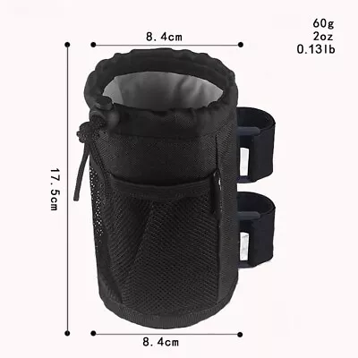 Outdoor Water Bottle Pouch With Molle Straps Belt Clip Foldable Mesh Holder • $9.86