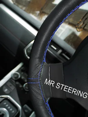 Fits Volvo Vnl 630 Truck 2011+ Leather Steering Wheel Cover R Blue Double Stitch • $32.99