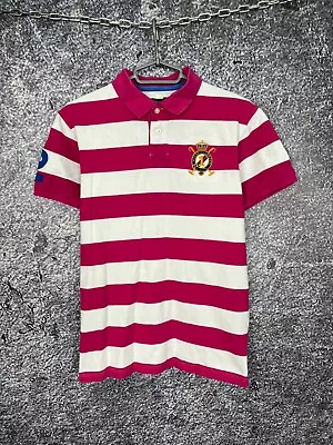 Mens Hackett London Striped Polo Shirt Tailored Fit Cotton Size Large • $30