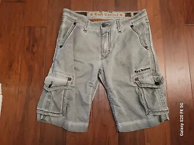 Rock Revival Classic Cargo Shorts W/Leather Detail & Colored Stitching Men's 36 • $35.99