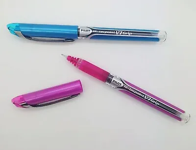 £2.25 • Buy Pilot V7 Grip Hi-tecpoint Extra Fine 0.7mm Tip Blue Pink Pen