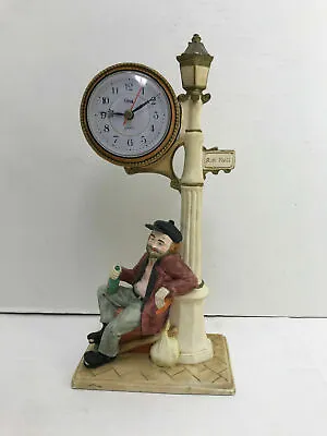 Melody In Motion Hobo  Ride Rivoli  Porcelain Statue With Crosa Quartz Clock • $75