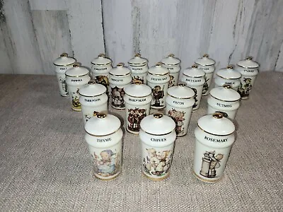 Vintage MJ Hummel Porcelain Spice Jars Set With Lid 1987 Cham Lot 18 ARS  • $79.33