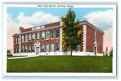 C1920's The New High School Building Norway Maine ME Vintage Postcard • $9.98