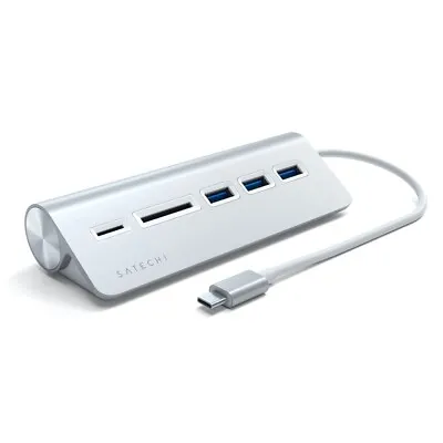 $59 • Buy Satechi USB-C Aluminium USB 3.0 Hub & Card Reader For Laptop/PC/MacBook Silver