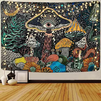 Mushroom Tapestry Eyes Sea Creatures Peacock Bohemian Abstract Ocean Wall Hangin • $20.74