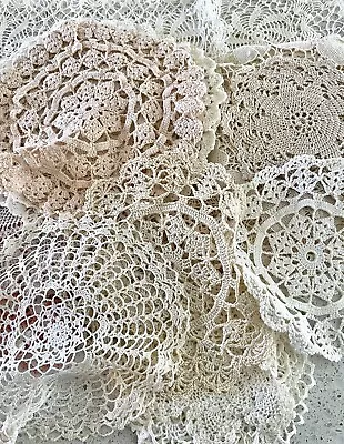 Large Lot Of Vintage Crochet Doilies - 35+ Pieces Unique Variety Lovely! • $65