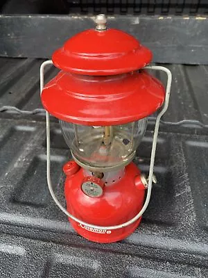 Vintage Red Coleman 200A August 1964 Single Mantle Lantern Letter Pyrex Globe • $125