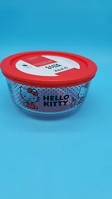 NEW Hello Kitty Pyrex 4-Cup Round Glass Storage With Lid Sanrio Ltd Edition • $30.75