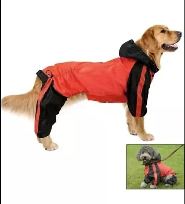 LoveLongLong Red Dog Raincoat Size DS Fit Sml Hooded Lightweight Clothes Outdoor • £14.99