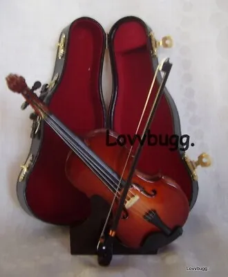 Mini Violin With Case Stand For 18  American Girl Doll Instrument FREESHIP ADDS! • $25.95