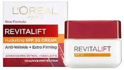 L'Oreal Paris Revitalift Day Cream Anti-Wrinkle Moisturiser Hydrate SPF 30 50Ml • £9.75