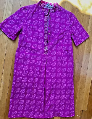 Vtg 1964 Original Marimekko DRESS Sheath Pink Print Cotton Mini Sun Shirt 1960s • $279.99