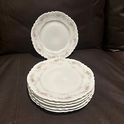 Austria Habsburg Bone China Salad Plate Pink Floral Scallop Edge 7.5” (6) • $10