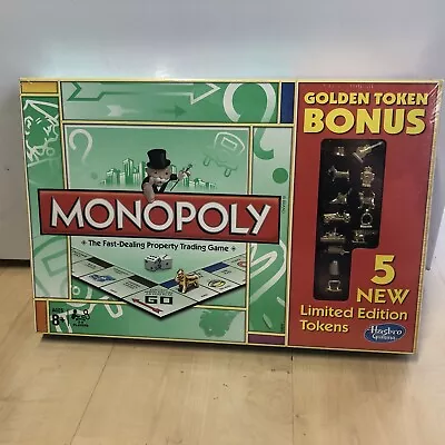 Monopoly Trading Game Golden Token Bonus W/ 5 New Limited Edition Tokens Hasbro • $15