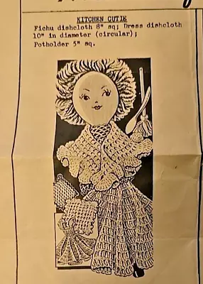 #5052 NC Vintage Dishcloth X 2 Potholder X 1 Doll Pattern To Crochet (Repro) • $7.99