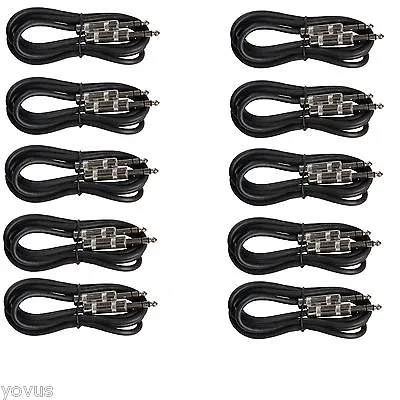 10 PACK 6 Ft Foot STEREO TRS 1/4 TO 1/4 MALE 6.3MM PA CORD PRO AUDIO PATCH CABLE • $26.99