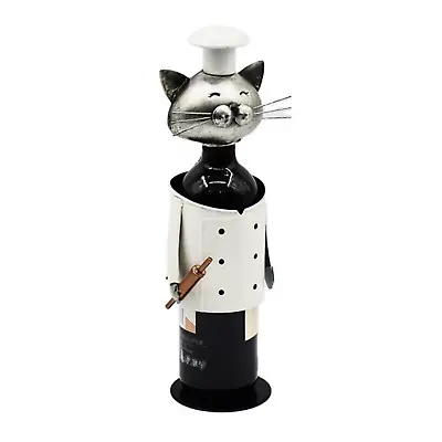 Nurse Chef Or Waitress Metal Cat Novelty Wine Bottle Holder Rack Ornament Gift • £17.99