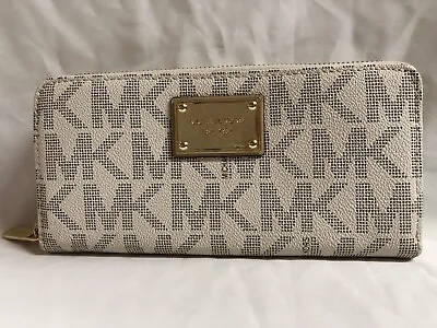 MICHAEL KORS Jet Set Item 35T0GTTE3B Vanilla Za Continental Wallet • $89.99