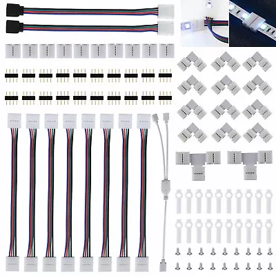 LED Strip RGB Extension Cable Wire Adapter Clip Connector Kit For 5050 10mm 4Pin • $13.48