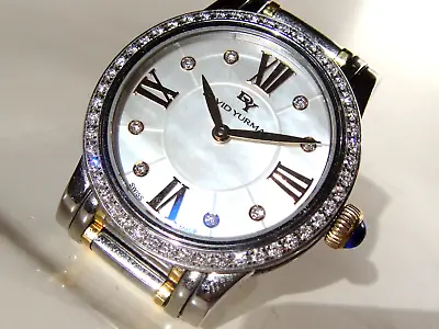 David Yurman 18k Gold Steel Diamond Bezel Bracelet Watch • $2999.99