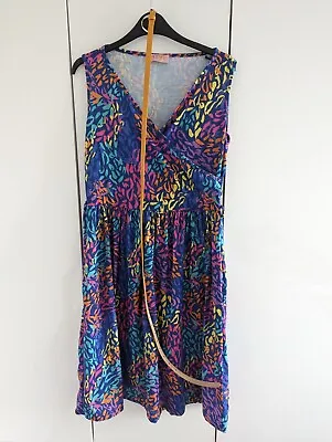 Popsy Clothing Yara Rainbow Animal Print Dress Size 12 • £25