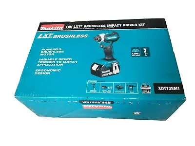 Makita 18-Volts LXT Lithium-Ion Brushless Impact Driver Kit (5.0 Ah) XDT13SM1 • $158