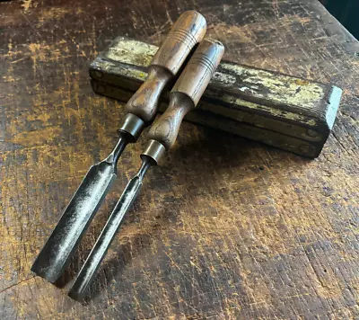 Vintage 1  & 1/2  Gouge Chisels Old Woodwork Carving Tools Made In England • $43.50