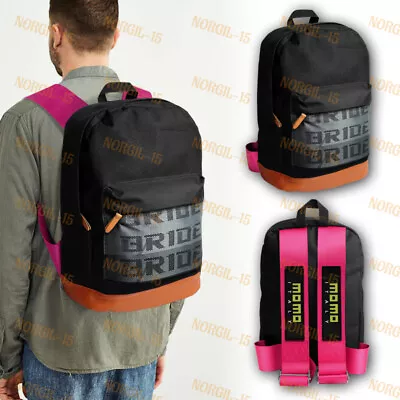 MOMO Pink Racing Harness Adjustable Shoulder Straps JDM Bride Racing Backpack • $35.52