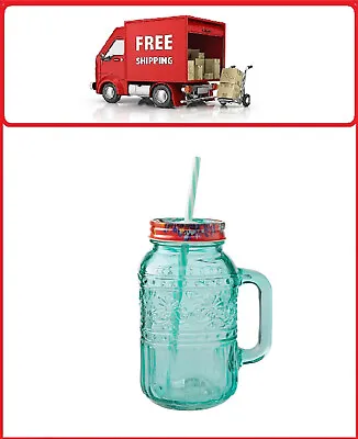 The Pioneer Woman Cassie 32-Fluid-Ounce Mason Jar Tumbler Teal Free Shipping • $8.59