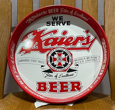 Wonderful Condition Kaiers 12  Metal Tin Litho Beer Tray VINTAGE • $51.99