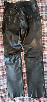 Mens Leather Motorcycle Jeans 30 To 35. • £15