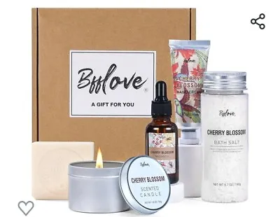 Spa Basket Kit Christmas Gift Set For Women Bath Self Care 5Pc Cherry Blossom • $17.49