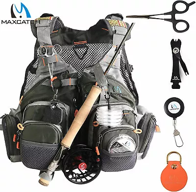 Maxcatch Fly Fishing Mesh Vest (Vest / Sling Pack / Backpack) Adjustable Size • $24.99